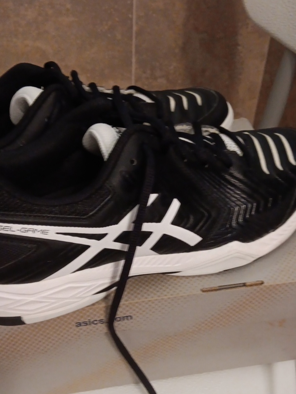 ASICS Black and White Men's Athletic Shoes
